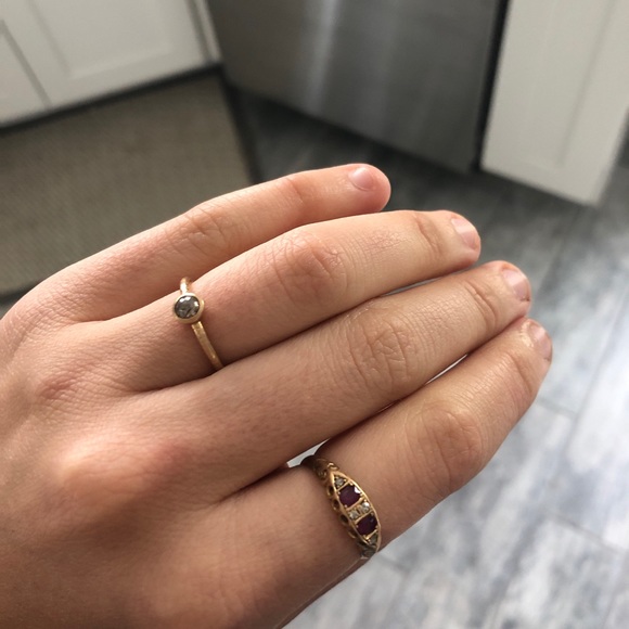 💎 18k Rose Gold Raw Diamond Ring - Picture 4 of 8